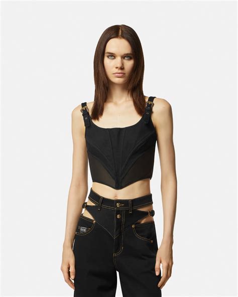 Baroque Buckle Bustier Top .